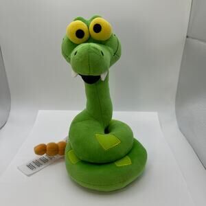Disney Parks Green Rattle Snake Kaa Jungle Book Character Plush Stuffed 9"